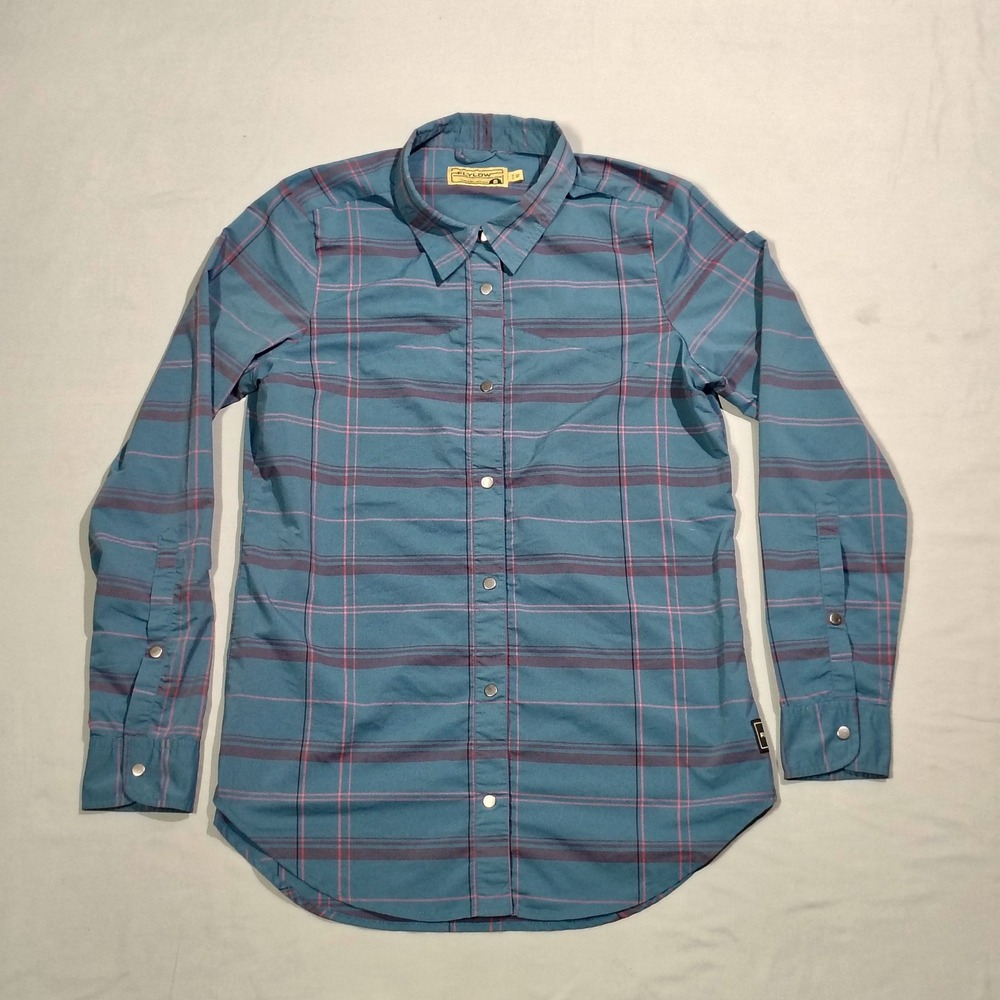 Flylow Shirt Womens Medium Dolly Snap Front Long Sleeve Nylon Poly 5050 Plaid